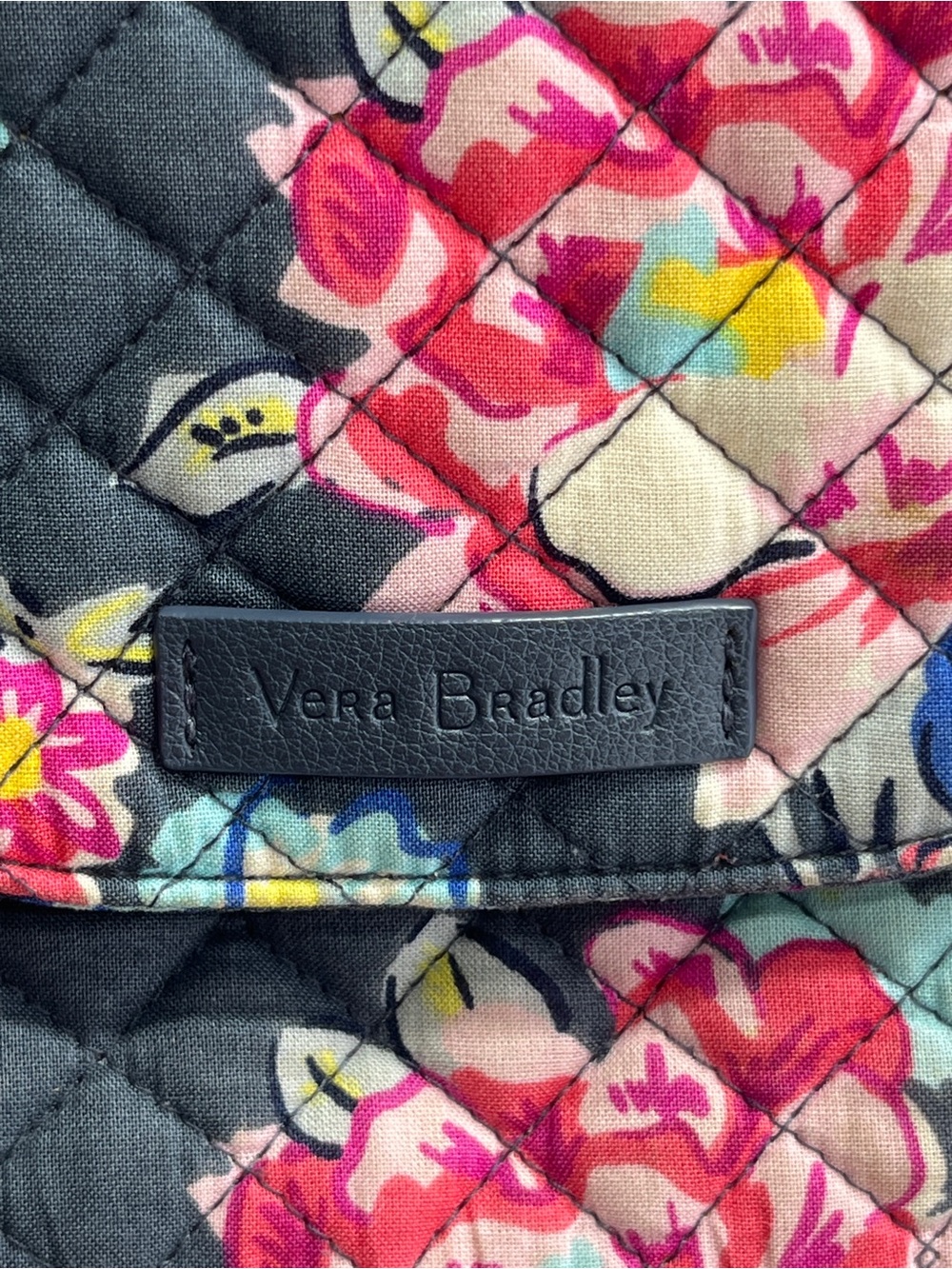 Vera Bradley Quilted Floral Shoulder Tote in Navy - Picture 2 of 16